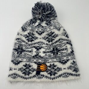 Indiana Pacers NBA Fuzzy Knit Pom Beanie‎ Hat One Size Fits All